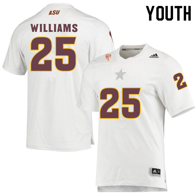 Youth #25 Macen WilliamsArizona State Sun Devils College Football Jerseys Sale-White - Click Image to Close